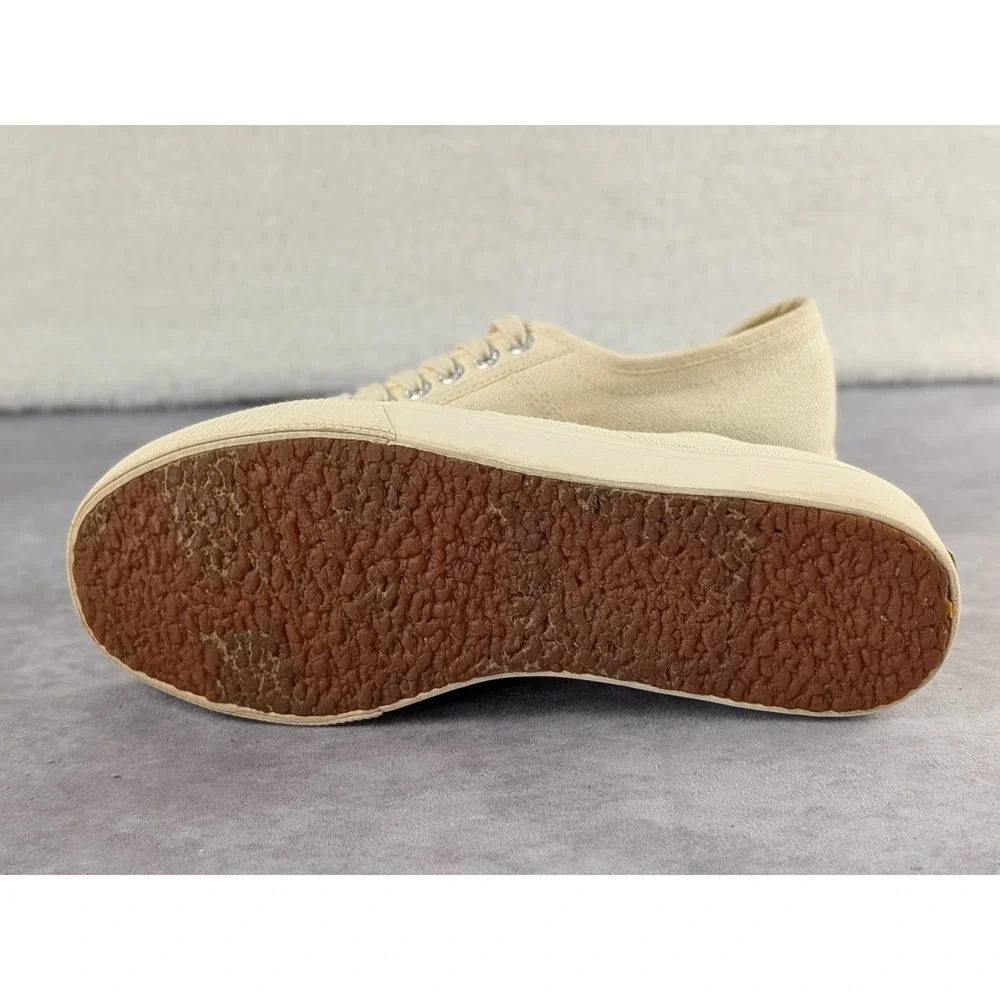 Superga 2790 Linea Platform Sneakers Beige Canvas Low Top Womens 8.5 S0001J0